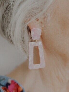 Baby Pink Hypoallergenic Drop Earrings